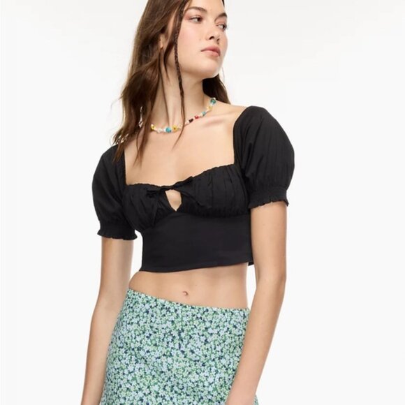 Sunday Best Countess Black Cropped Milkmaid Top Size XS - Picture 13 of 13